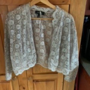 R & M Richards Scalloped Sequin Lace Bolero